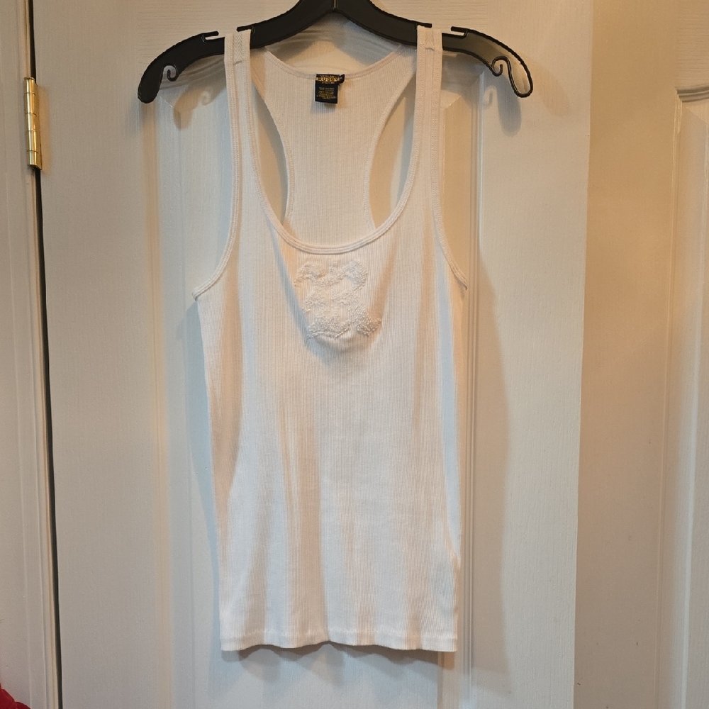 White Ribbed Tank Top